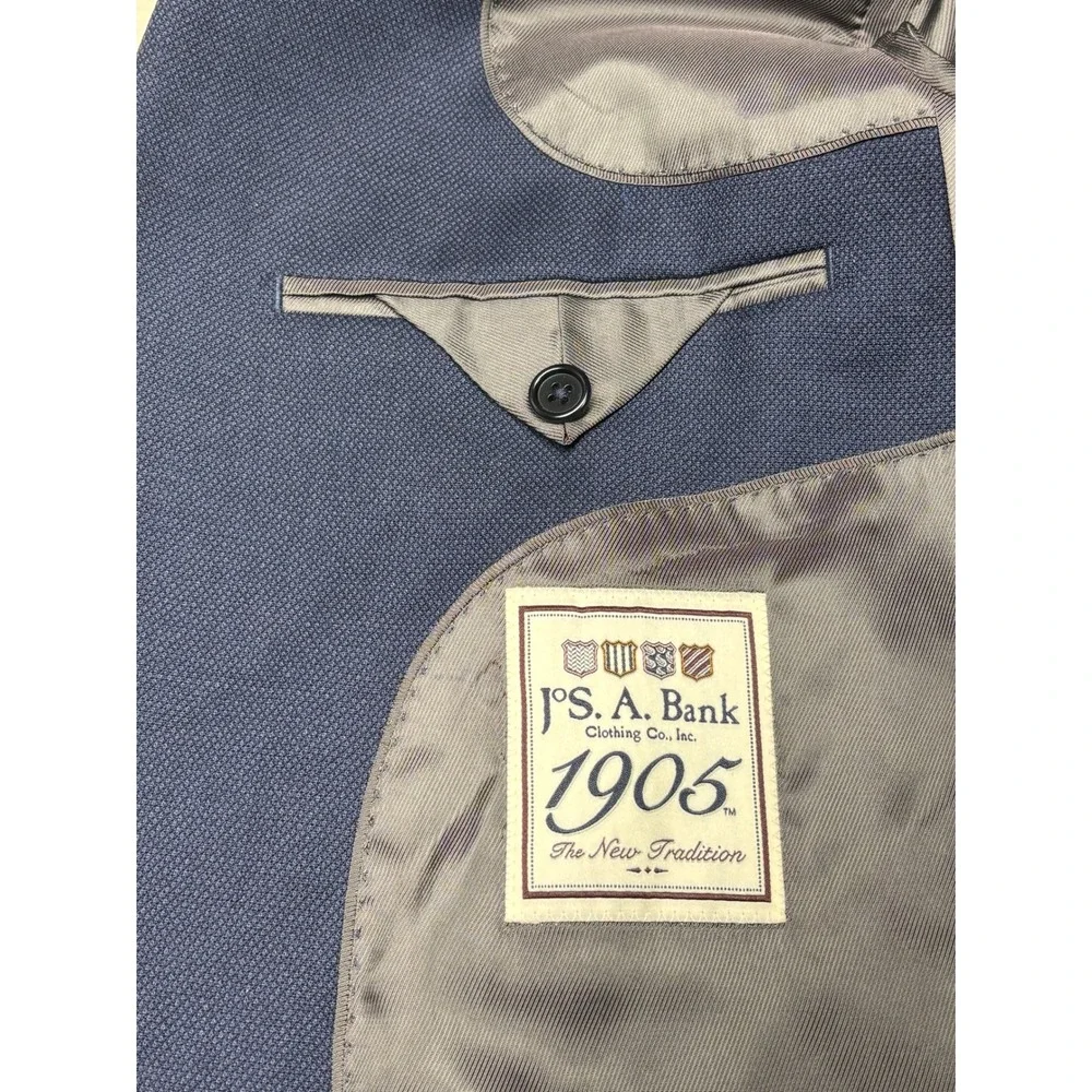 Jos. A. Bank 1905  Navy Blue Birds Eye Wool Blazer Mens 44R